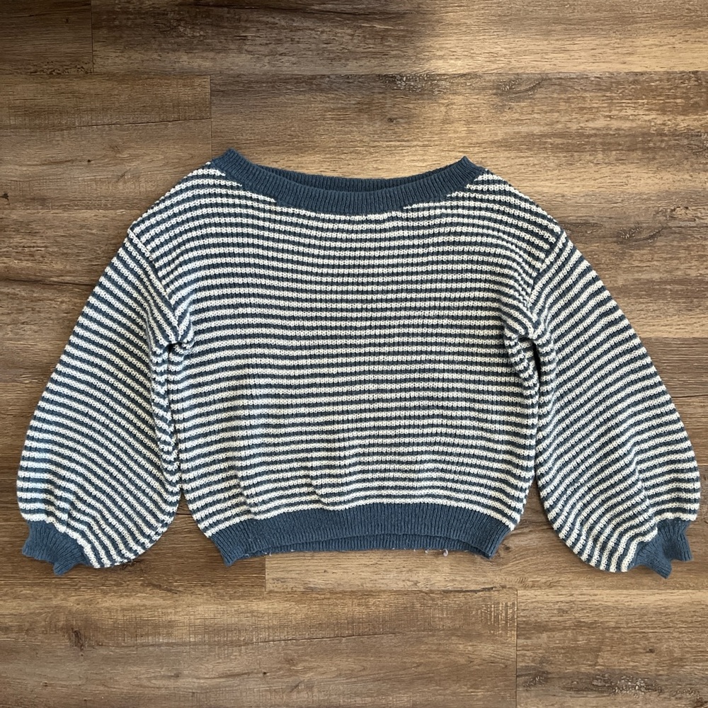 Striped Blue and White Women's Sweater